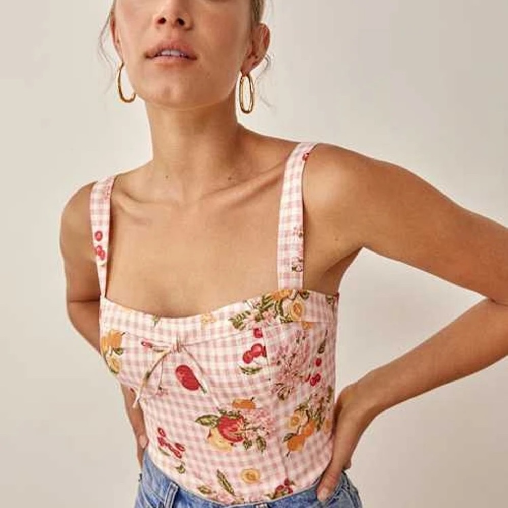 Reformation Kim Gingham Women's Top